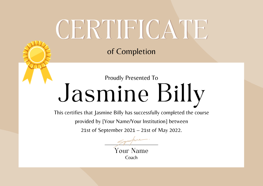 Certificate of Completion for Coaches