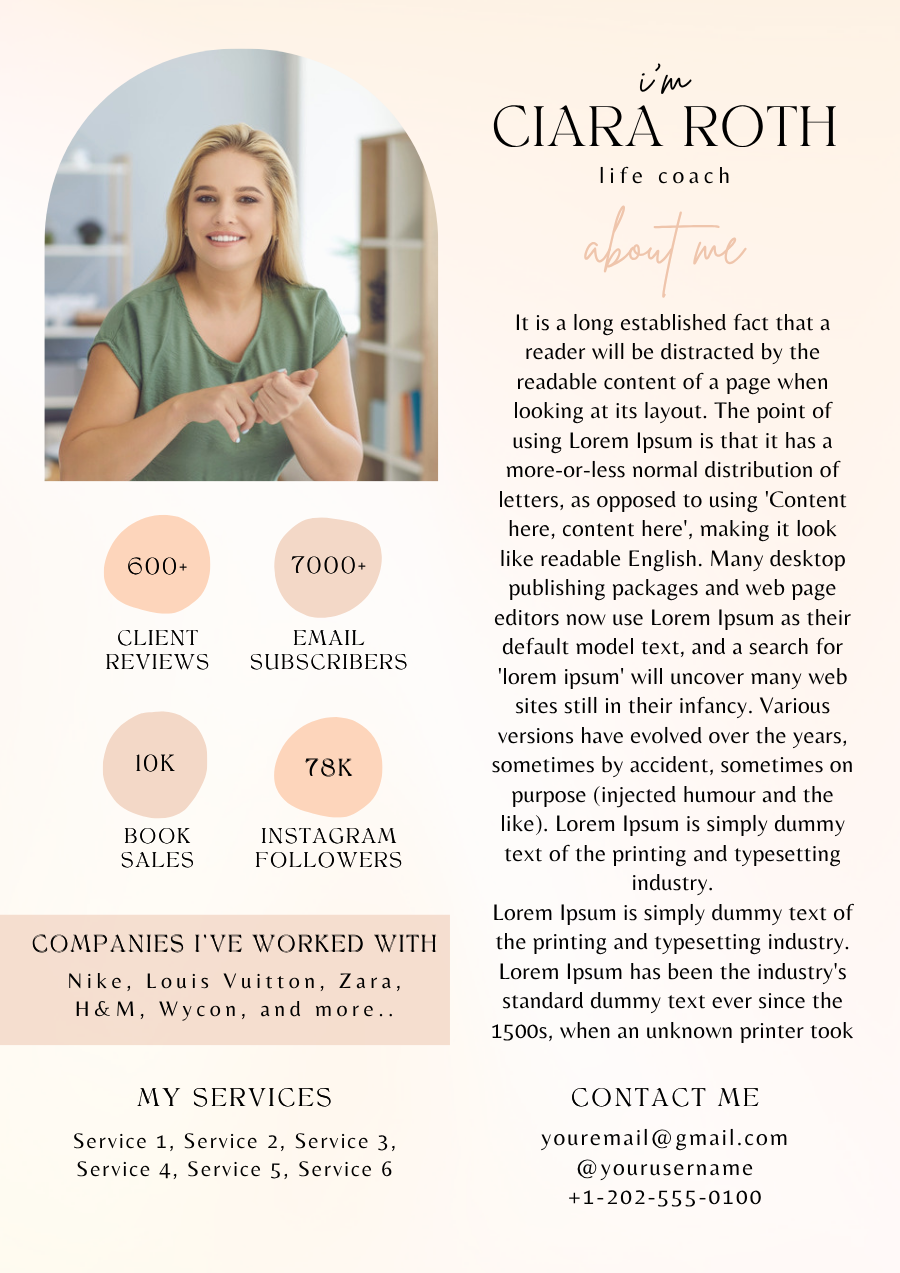 Coach Media Kit Template