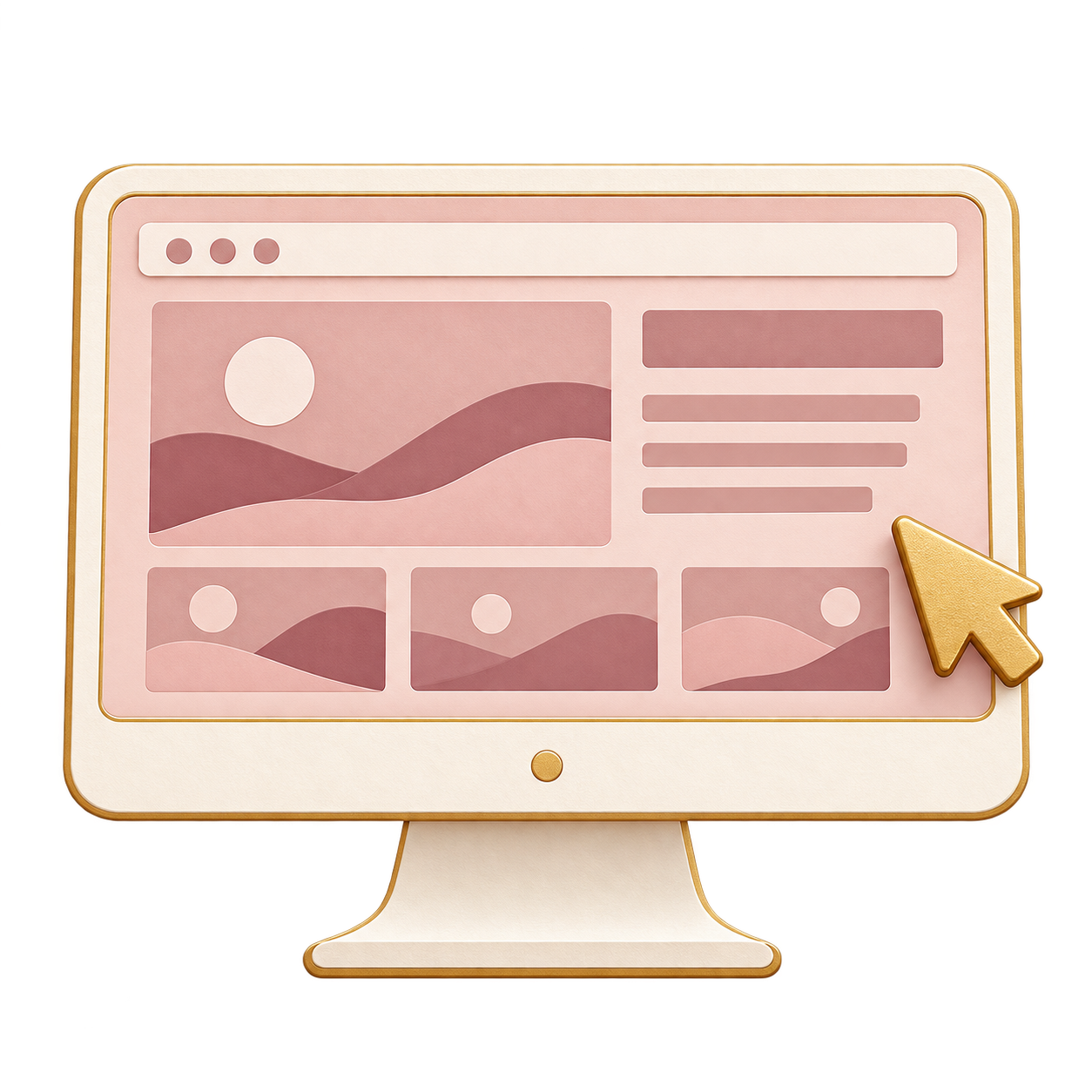 A desktop monitor displaying a website