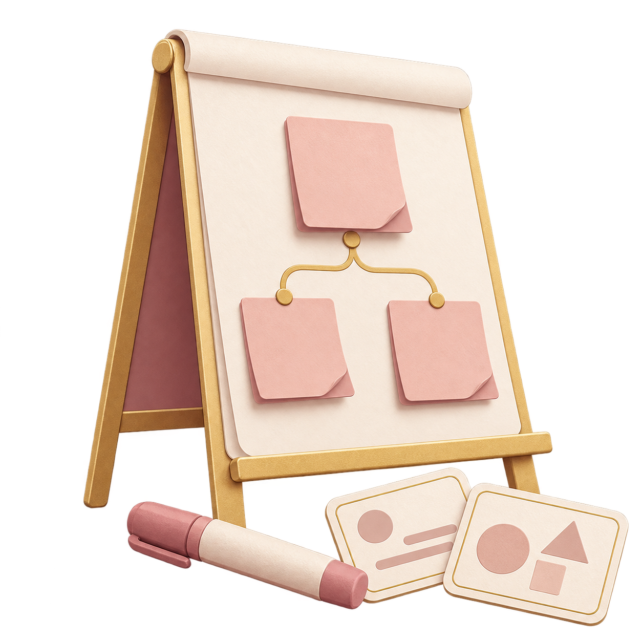 A workshop flipchart and activity cards